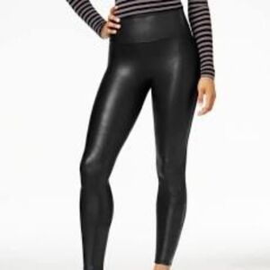 💘 Spanx NWOT 2437 Black Faux Leather Leggings XL Ready To Wow